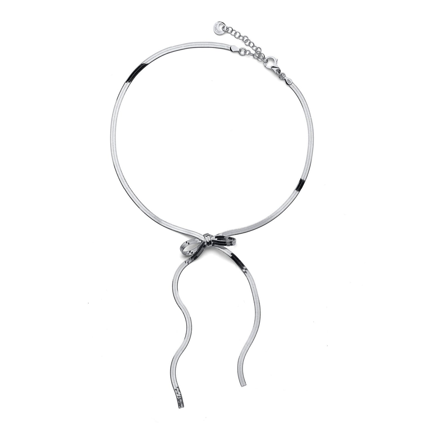 Collana argento con fiocco