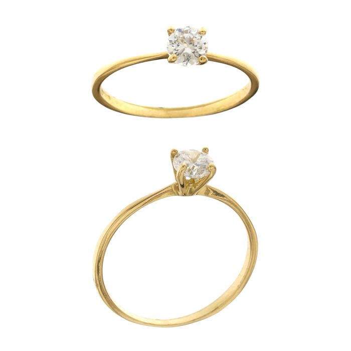 anello solitario oro 18 kt