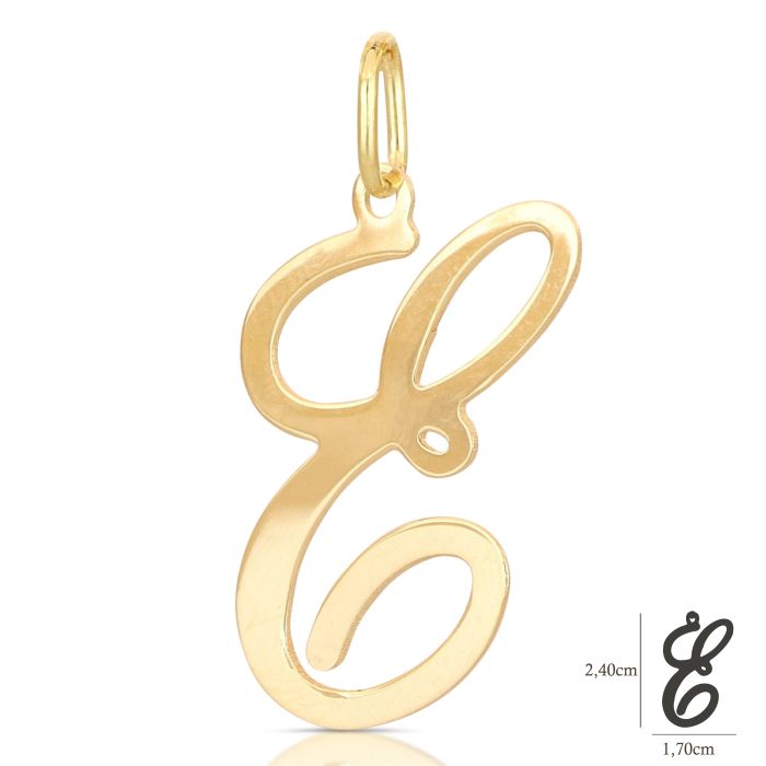 Pendente nome iniziale E oro 18kt