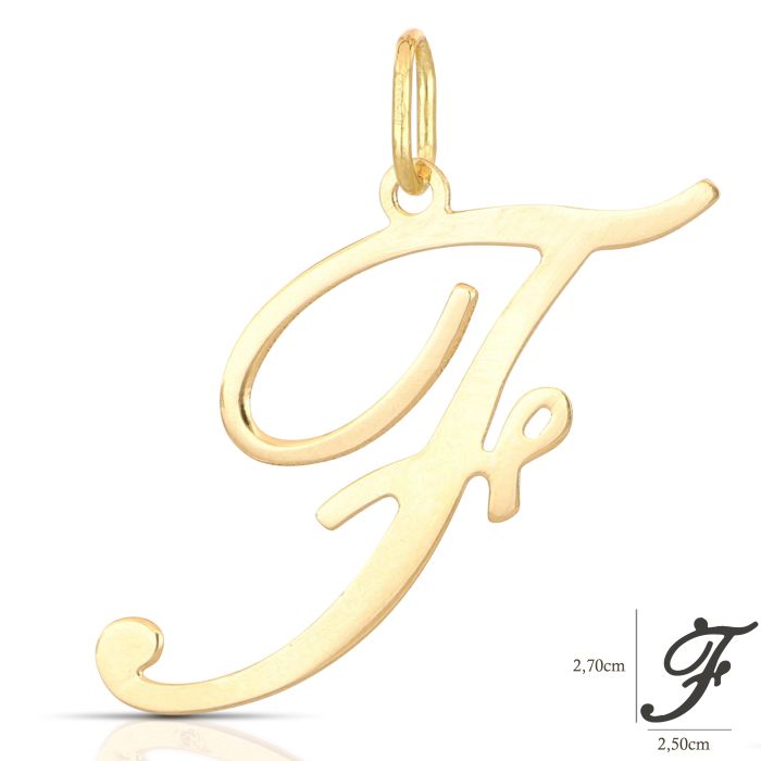 Pendente nome iniziale F oro 18kt