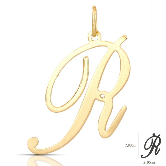 Pendente nome iniziale R oro 18kt