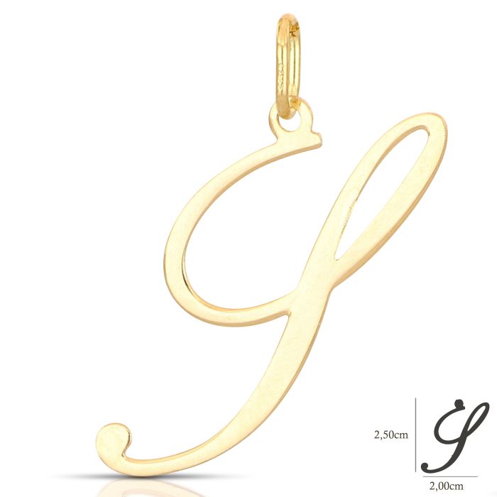 Pendente nome iniziale S oro 18kt