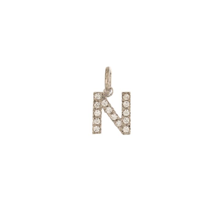 Pendente nome iniziale N oro 18kt