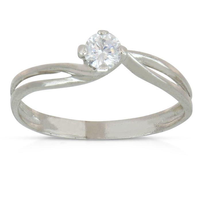 Anello solitario zirconi oro 18 kt