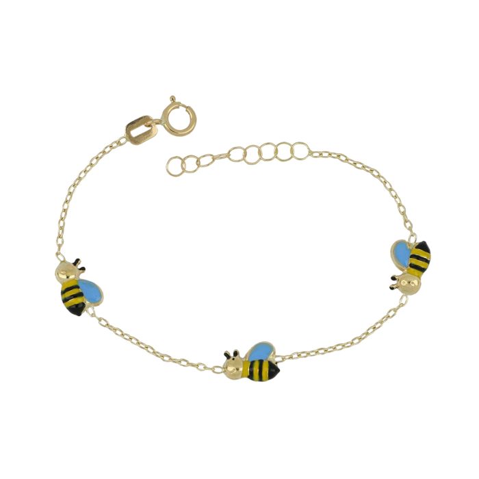bracciale bimbo fantasia smalto oro 18 kt