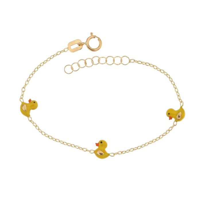 bracciale bimbo fantasia smalto oro 18 kt
