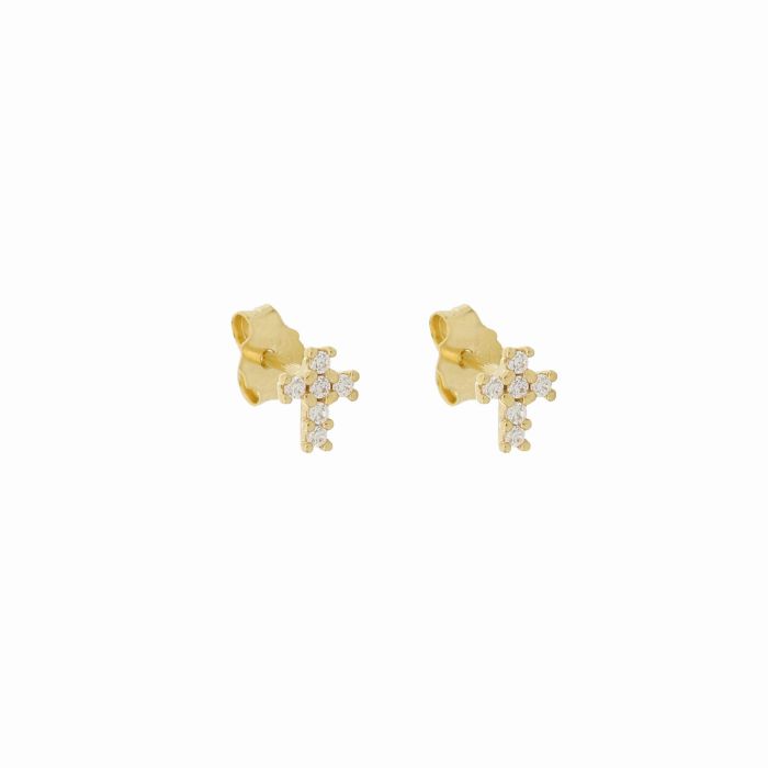 orecchini croce oro 18 kt