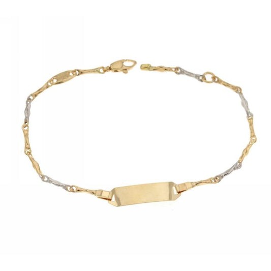 bracciale bimbi targa personalizzabile oro 18 kt