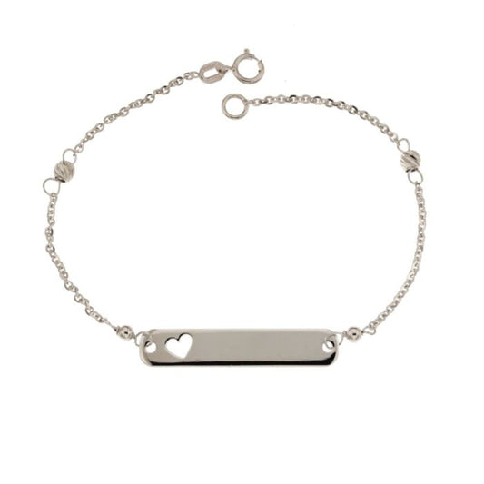 bracciale targa cuore personalizzabile oro 18 kt