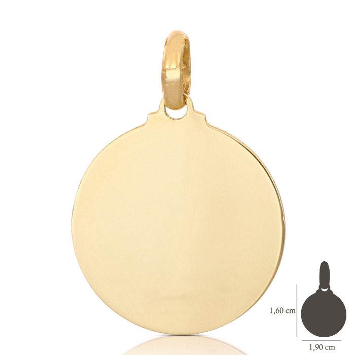 Pendente medaglia personalizzabile oro 18kt