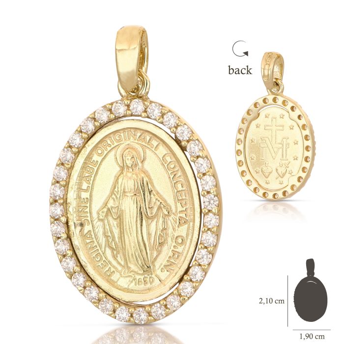 Pendente madonna oro 18kt