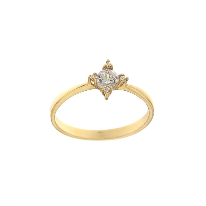 anello solitario oro 18 kt