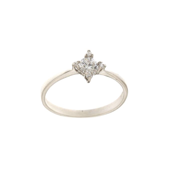 anello solitario oro 18 kt
