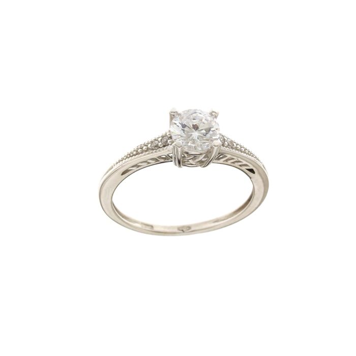 Anello solitario zirconi oro 18 kt