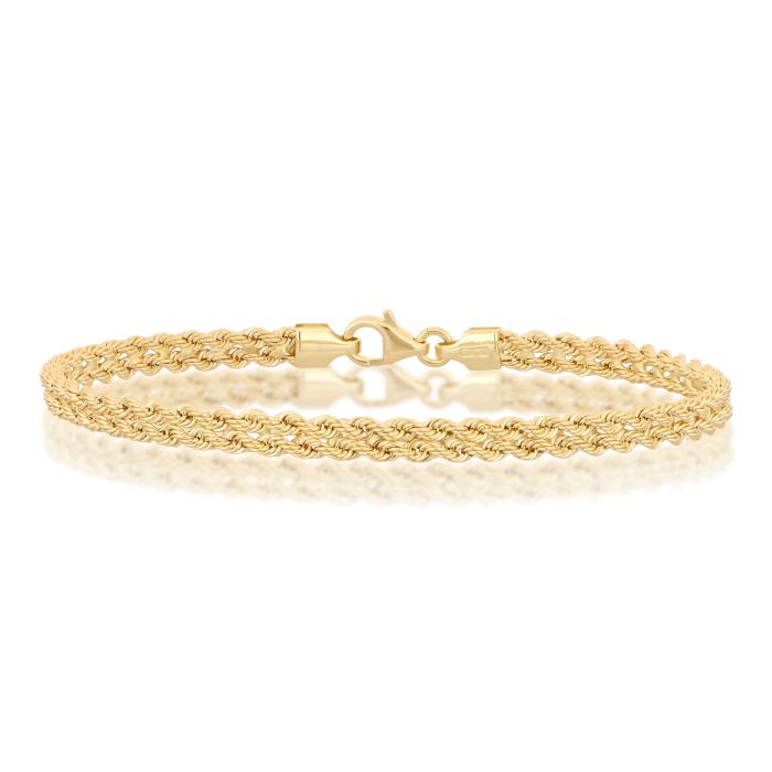 bracciale fune a due oro 18 kt