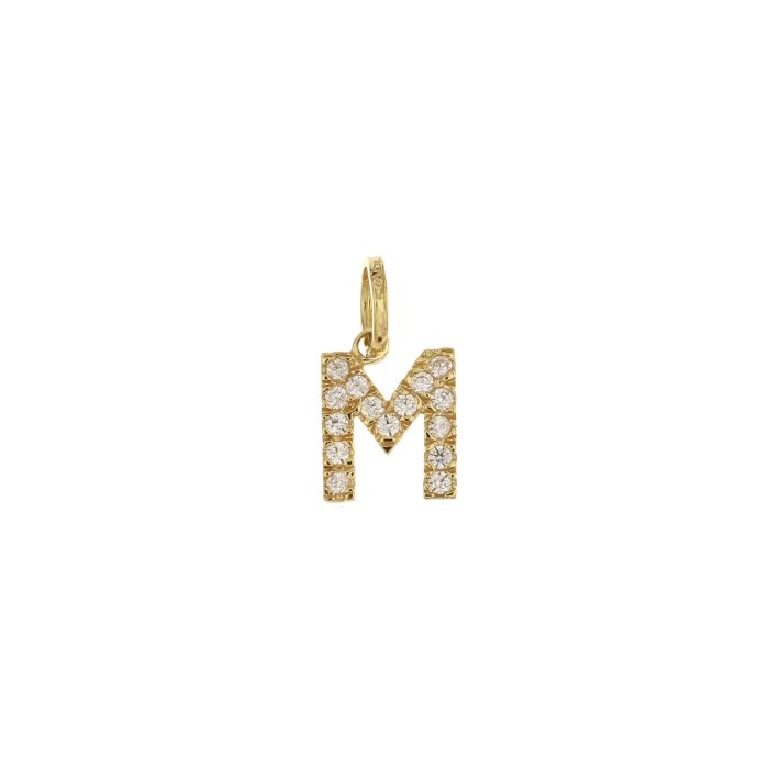 Pendente nome iniziale M oro 18kt