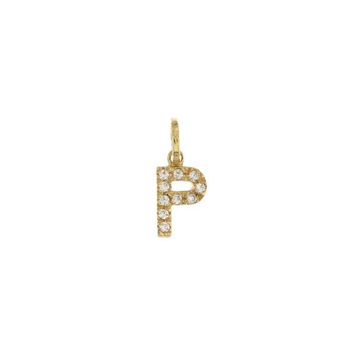 Pendente nome iniziale P oro 18kt