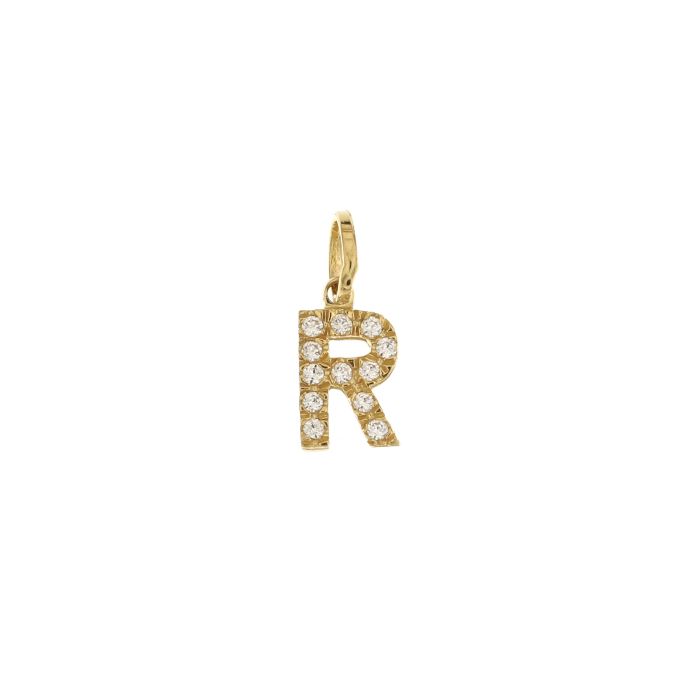 Pendente nome iniziale R oro 18kt