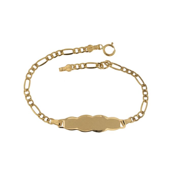 bracciale bimbo targa personalizzabile oro 18 kt