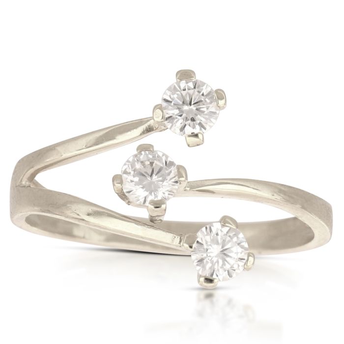 anello trilogy zirconi oro 18 kt