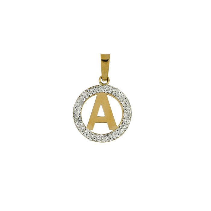 Pendente nome iniziale A oro 18kt