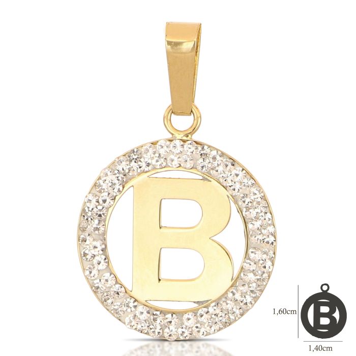 Pendente nome iniziale B oro 18kt