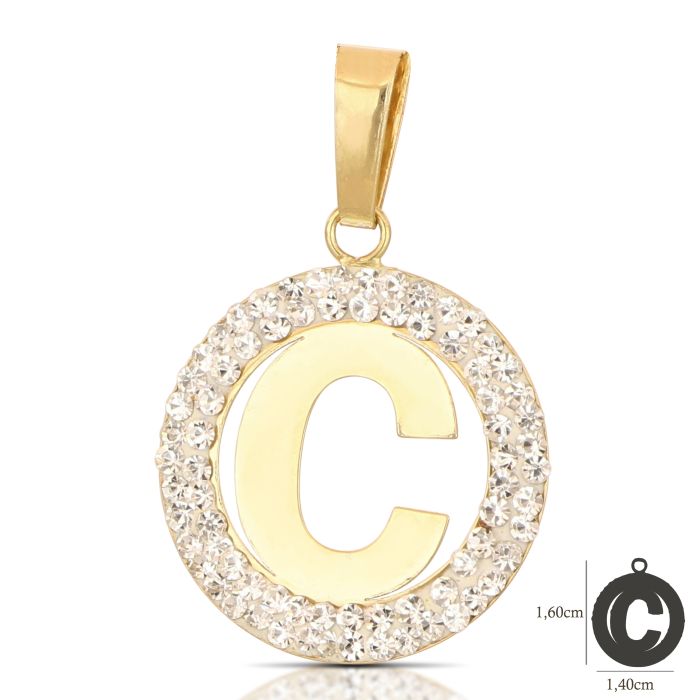 Pendente nome iniziale C oro 18kt