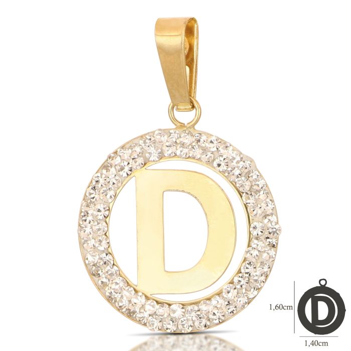 Pendente nome iniziale D oro 18kt