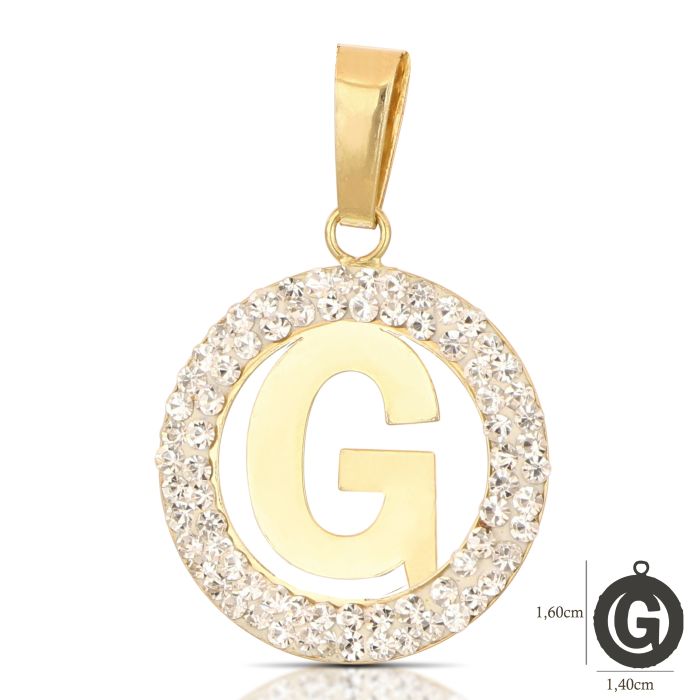 Pendente nome iniziale G oro 18kt