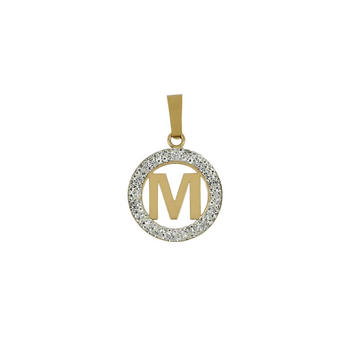 Pendente nome iniziale M oro 18kt
