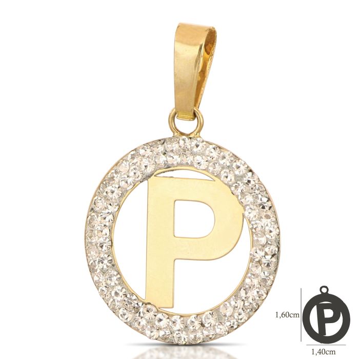 Pendente nome iniziale P oro 18kt