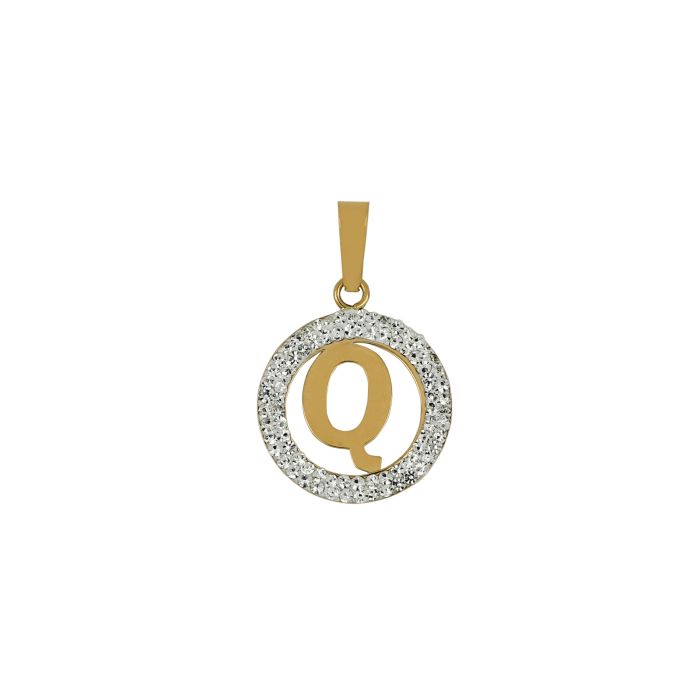 Pendente nome iniziale Q oro 18kt