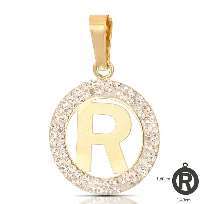Pendente nome iniziale R oro 18kt
