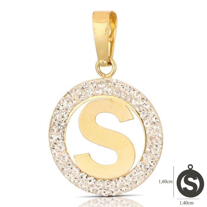 Pendente nome iniziale S oro 18kt