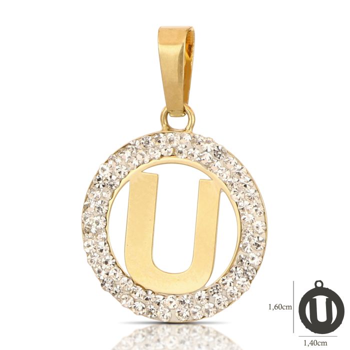 Pendente nome iniziale U oro 18kt