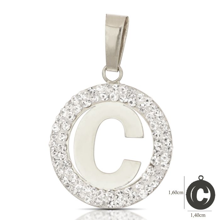 Pendente nome iniziale C oro 18kt