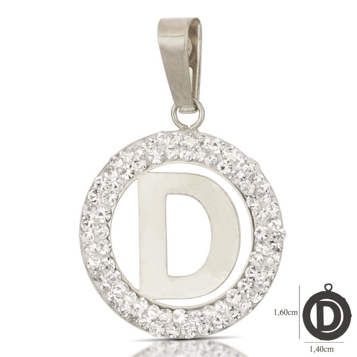 Pendente nome iniziale D oro 18kt