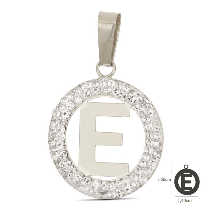 Pendente nome iniziale E oro 18kt
