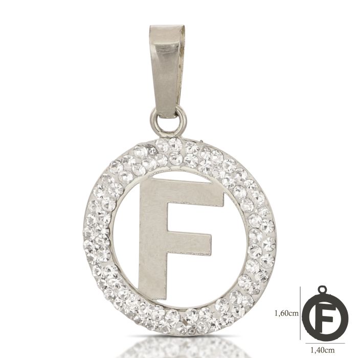 Pendente nome iniziale F oro 18kt
