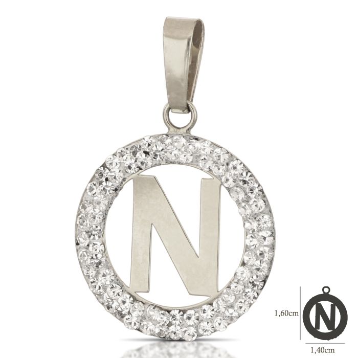 Pendente nome iniziale N oro 18kt