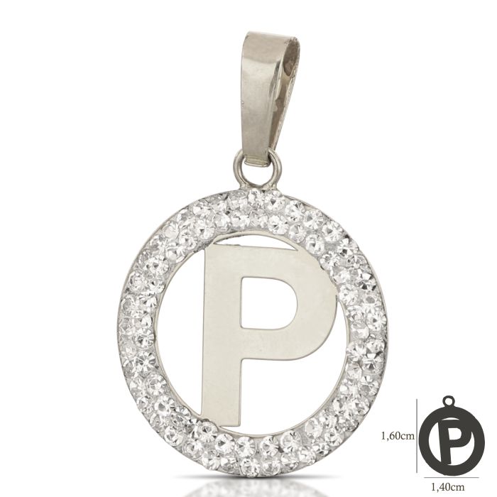Pendente nome iniziale P oro 18kt