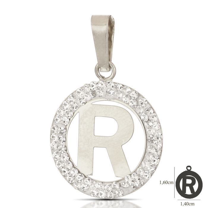 Pendente nome iniziale R oro 18kt