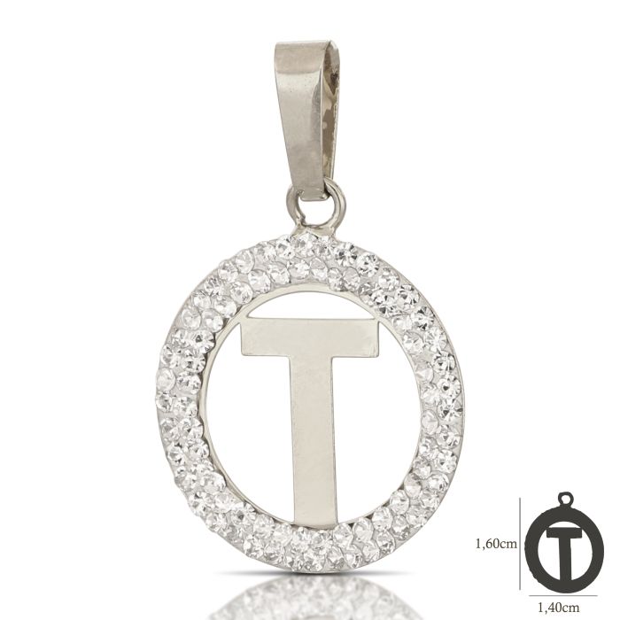 Pendente nome iniziale T oro 18kt