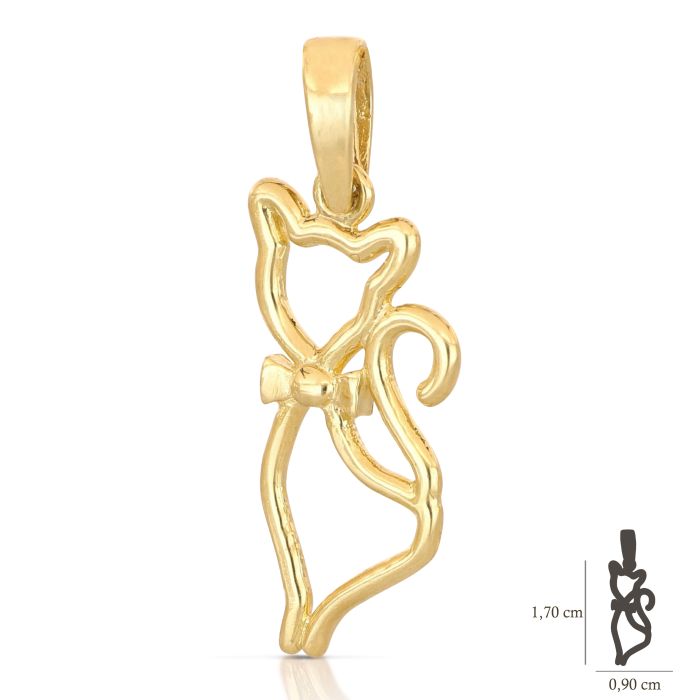 Pendente gatto oro 18kt
