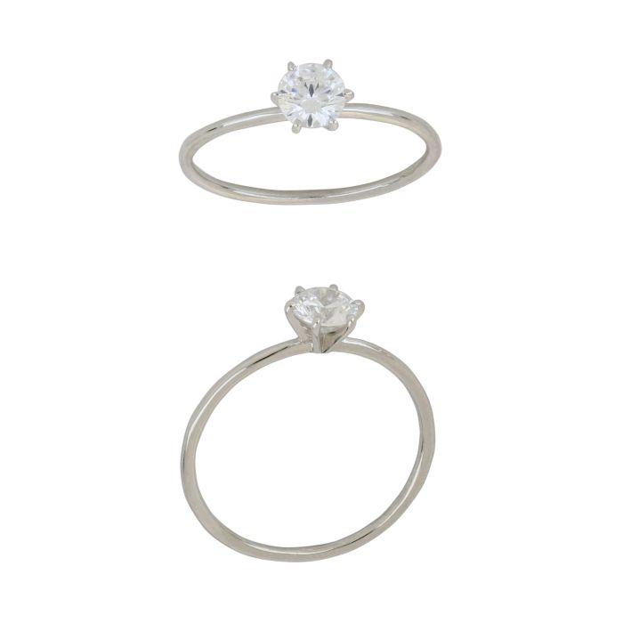 anello solitario oro 18 kt
