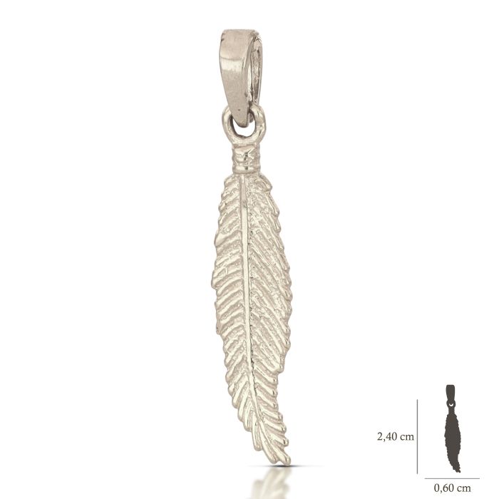 Pendente piuma oro 18kt