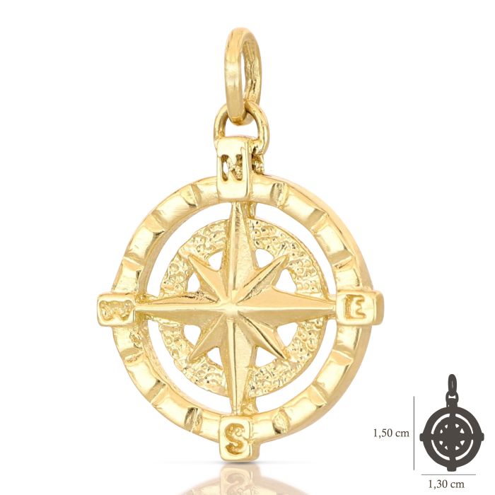 Pendente rosa dei venti oro 18kt