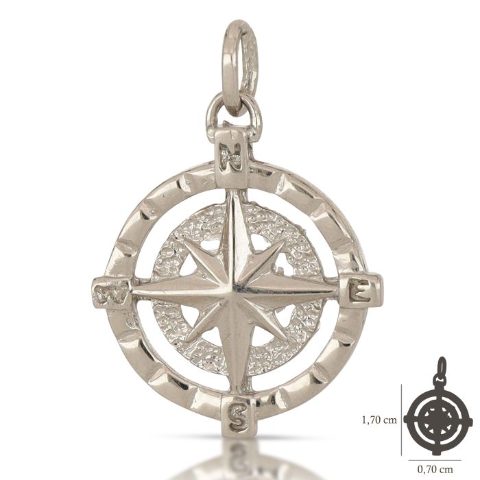 Pendente rosa dei venti oro 18kt