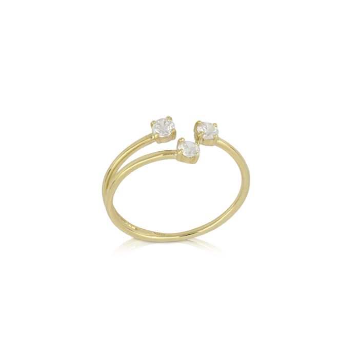 anello trilogy contrariè oro 18 kt
