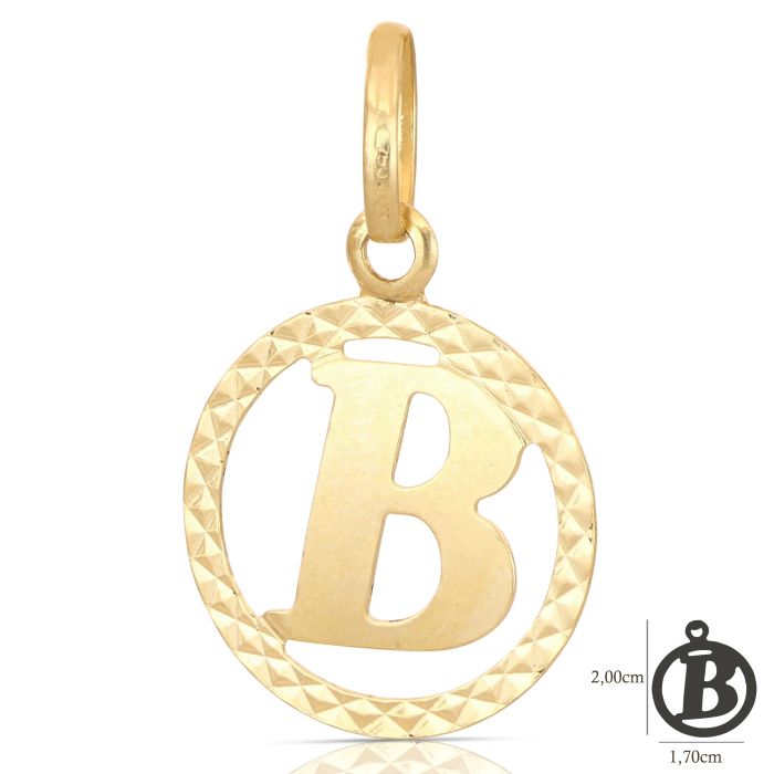 Pendente nome iniziale B oro 18kt